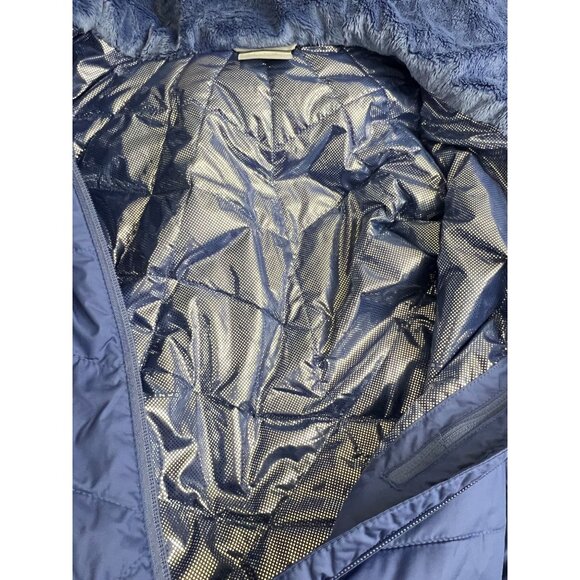 Columbia 2X Heavenly Long Hooded Jacket Omni-Heat Blue Puffer - Picture 6 of 13
